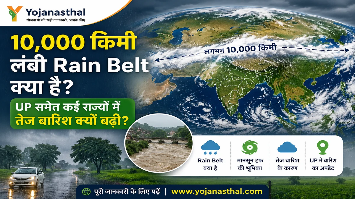 10,000 किमी लंबी Rain Belt क्या है? UP समेत कई राज्यों में तेज बारिश क्यों बढ़ी?