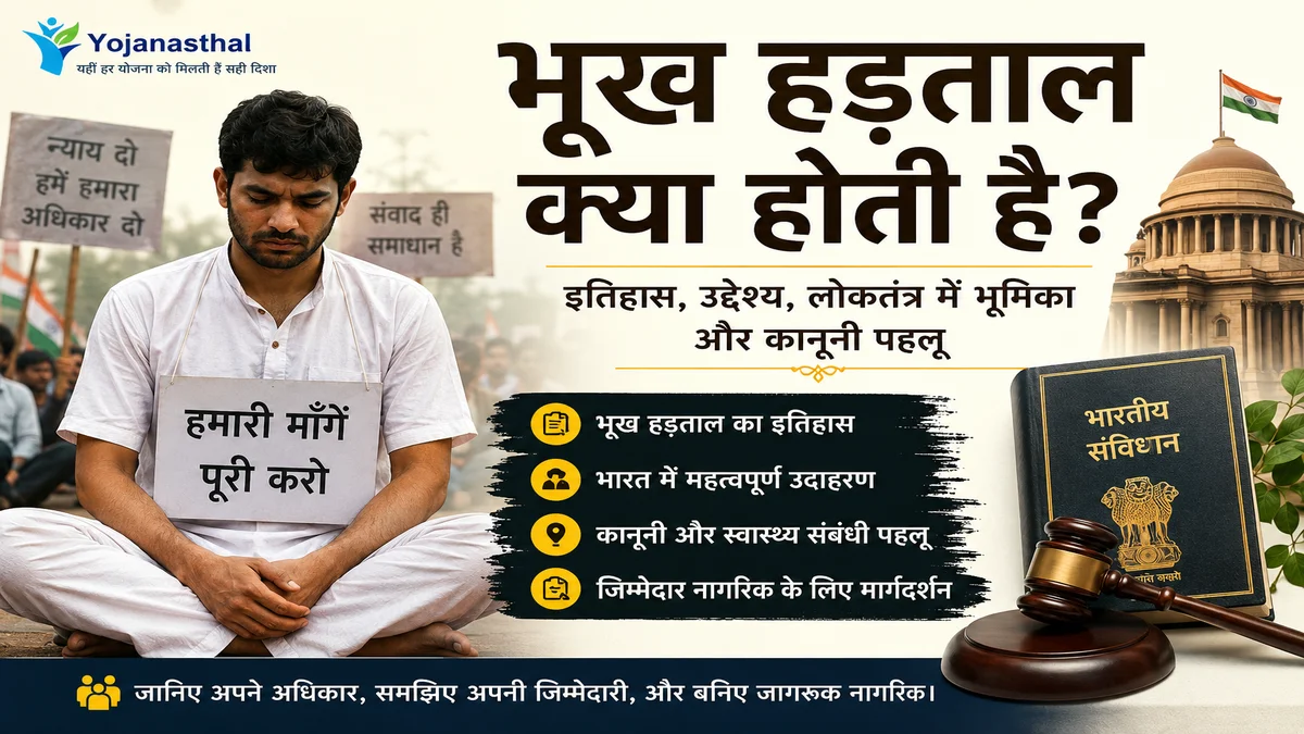 भूख हड़ताल क्या होती है? जानिए इसका इतिहास, उद्देश्य, लोकतंत्र में महत्व और कानूनी पहलू